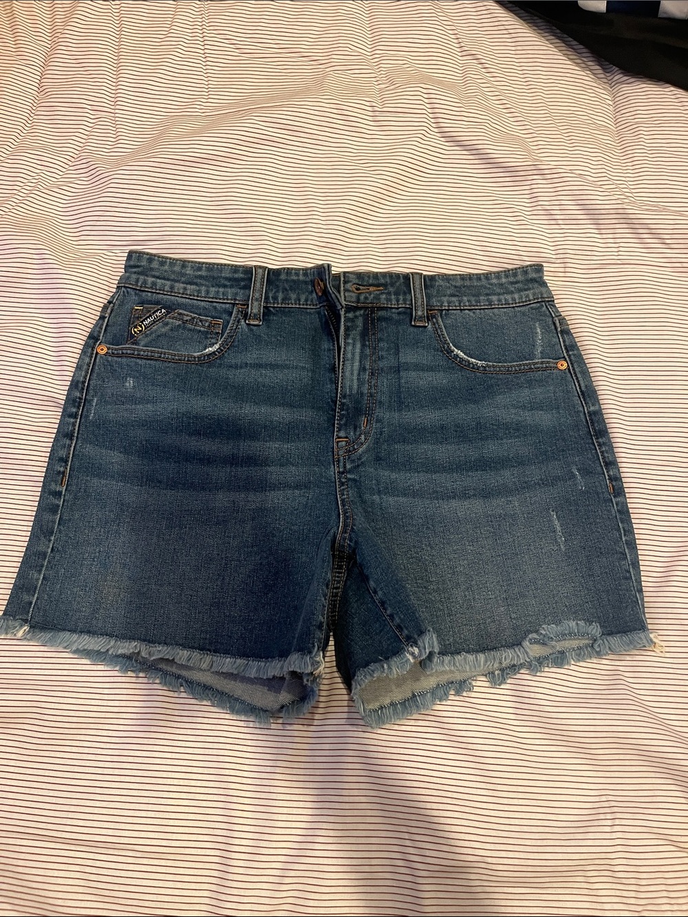 Nautica Women's Dark Blue Denim Cutoff Shorts